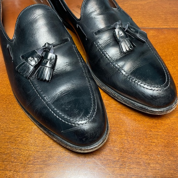 Allen Edmonds Grayson 13 A Narrow Width Black Leather Tassel Loafers Shoes 8217 - Picture 11 of 14
